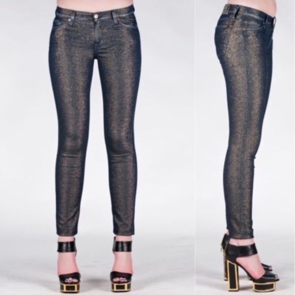 7 For All Mankind Pants - 7 FOR ALL MANKIND Women's sz 31 Black Glitter PANT